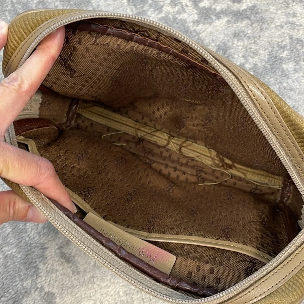 Vintage YSL Yves Saint Laurent Zip Pouch Clutch Toiletry Case Bag